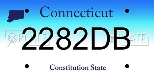 2282DB Connecticut License Plate