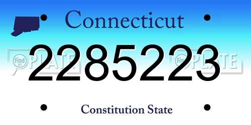 2285223 Connecticut License Plate