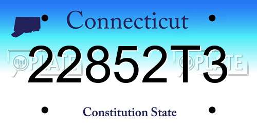 22852T3 Connecticut License Plate