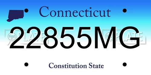 22855MG Connecticut License Plate