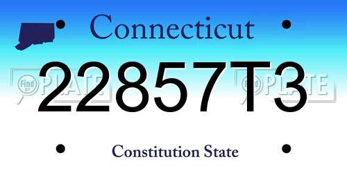 22857T3 Connecticut License Plate