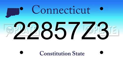 22857Z3 Connecticut License Plate