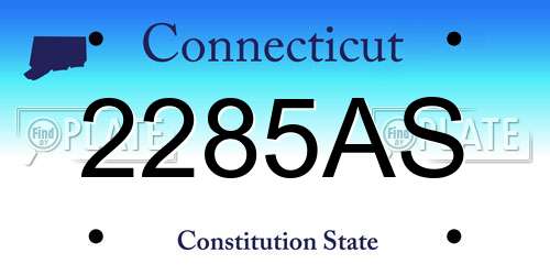 2285AS Connecticut License Plate