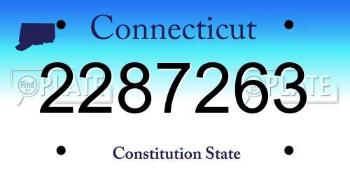 2287263 Connecticut License Plate