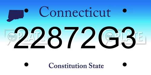 22872G3 Connecticut License Plate