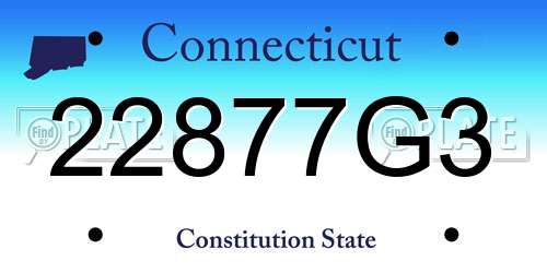 22877G3 Connecticut License Plate