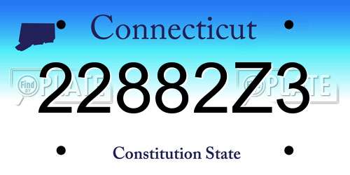 22882Z3 Connecticut License Plate