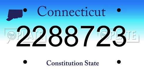 2288723 Connecticut License Plate