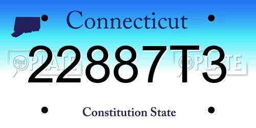 22887T3 Connecticut License Plate