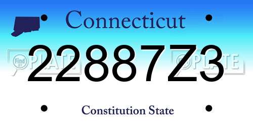 22887Z3 Connecticut License Plate