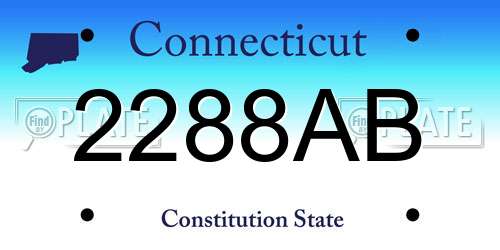 2288AB Connecticut License Plate