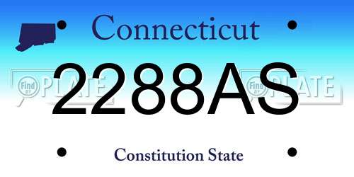 2288AS Connecticut License Plate