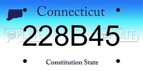 228B45 Connecticut License Plate