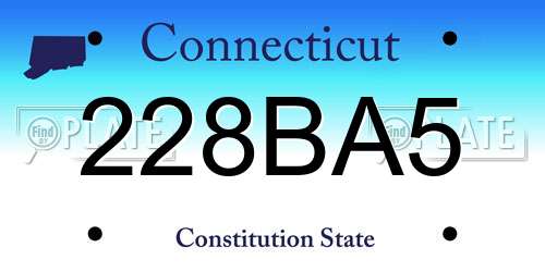 228BA5 Connecticut License Plate