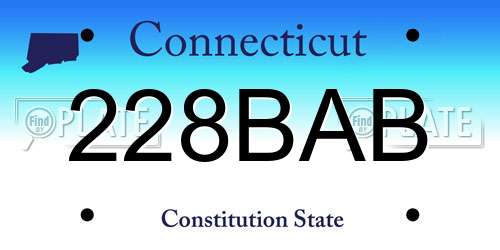 228BAB Connecticut License Plate