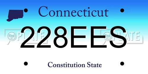 228EES Connecticut License Plate