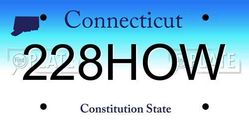 228HOW Connecticut License Plate