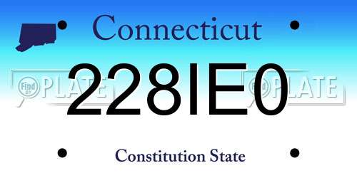 228IE0 Connecticut License Plate