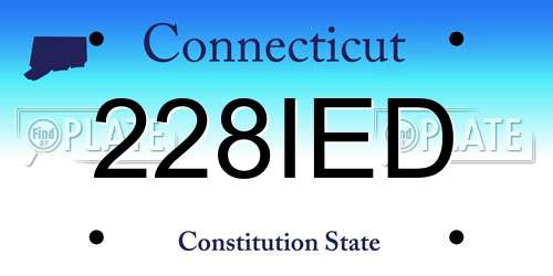 228IED Connecticut License Plate