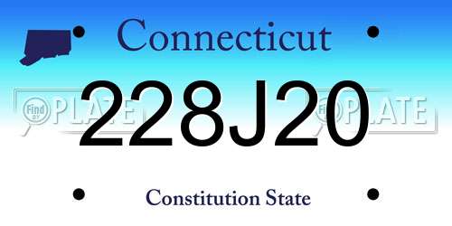 228J20 Connecticut License Plate