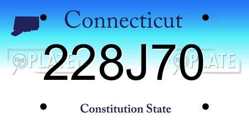 228J70 Connecticut License Plate