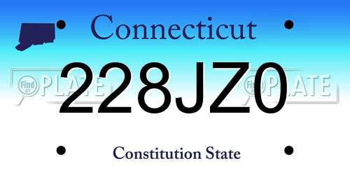 228JZ0 Connecticut License Plate