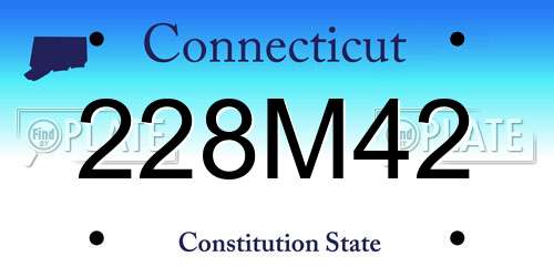 228M42 Connecticut License Plate