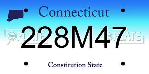228M47 Connecticut License Plate