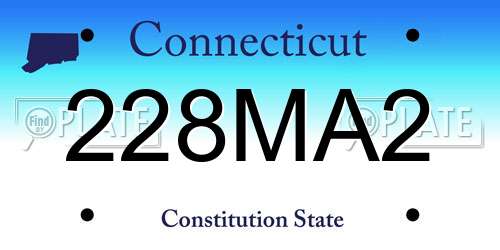 228MA2 Connecticut License Plate