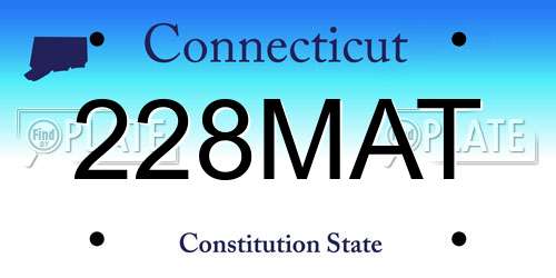 228MAT Connecticut License Plate