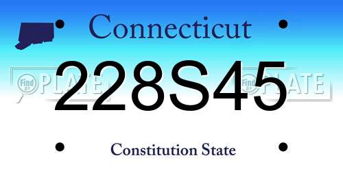 228S45 Connecticut License Plate