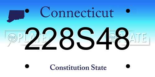 228S48 Connecticut License Plate