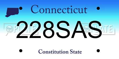 228SAS Connecticut License Plate