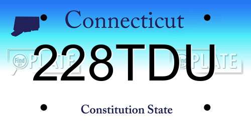 228TDU Connecticut License Plate