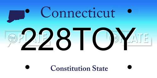 228TOY Connecticut License Plate