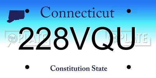 228VQU Connecticut License Plate