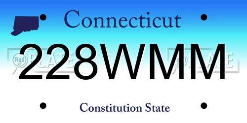 228WMM Connecticut License Plate