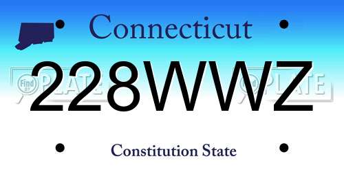 228WWZ Connecticut License Plate