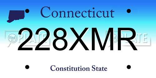 228XMR Connecticut License Plate