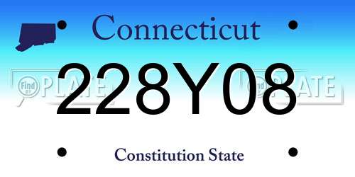 228Y08 Connecticut License Plate