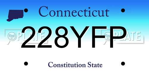 228YFP Connecticut License Plate