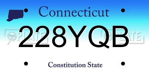 228YQB Connecticut License Plate