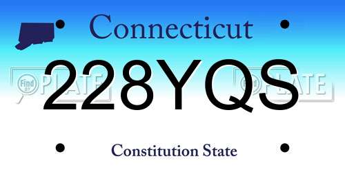228YQS Connecticut License Plate