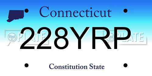 228YRP Connecticut License Plate