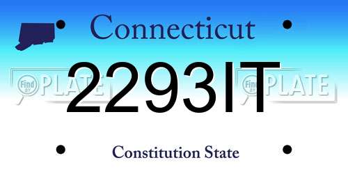 2293IT Connecticut License Plate