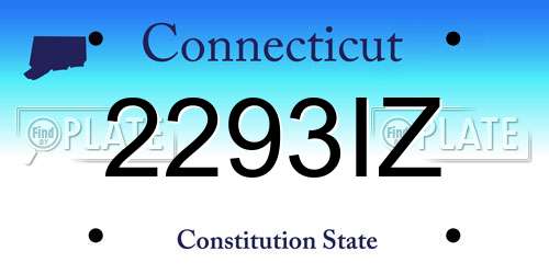 2293IZ Connecticut License Plate