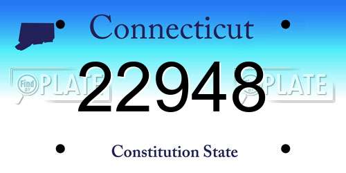 22948 Connecticut License Plate