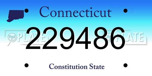 229486 Connecticut License Plate