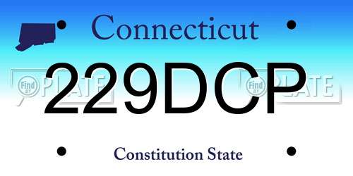 229DCP Connecticut License Plate