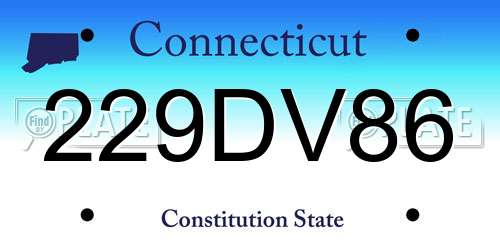 229DV86 Connecticut License Plate